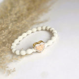 Haarelastiekje hartje bling wit