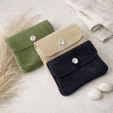 Mini portemonnee suède donkerblauw