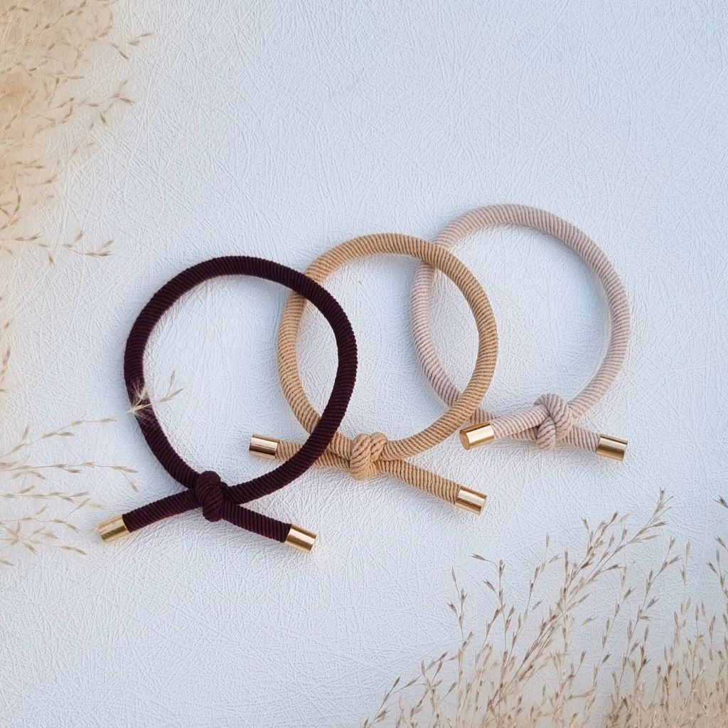Armband haarelastiek bruin
