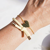Dark green heart bracelet