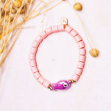 Armband Ibiza Fischchen peach lila