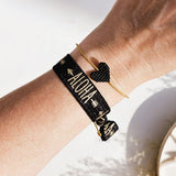 Armbandje hartje zwart