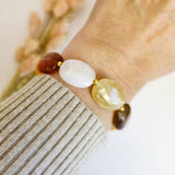 Bold chunky beaded bracelet Ruby brown