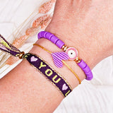 Evil Eye Armband Lila