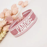 Woven bracelet J'adore pink