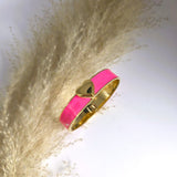 Heart enamel bracelet bright pink