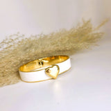 Heart emaille armband wit
