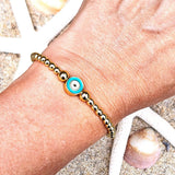 Kralenarmband evil eye rond groen