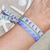 Lint armbandje waves lila/mint