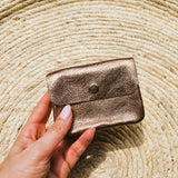 Mini wallet metallic bronze