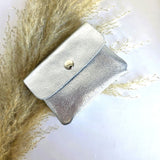 Mini portemonnee metallic zilver