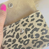 Mini portemonnee leopard sand