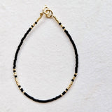 Miyuki armbandje zwart goud