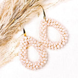 Oorbellen facet druppel beige