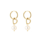 Heart pearl earrings