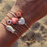 Armband hartje wit