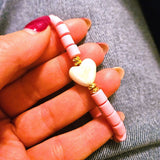 Bracelet Ibiza heart pink