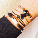 Armbandje hartje zwart