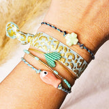 Armband klavertje vier lichtgroen