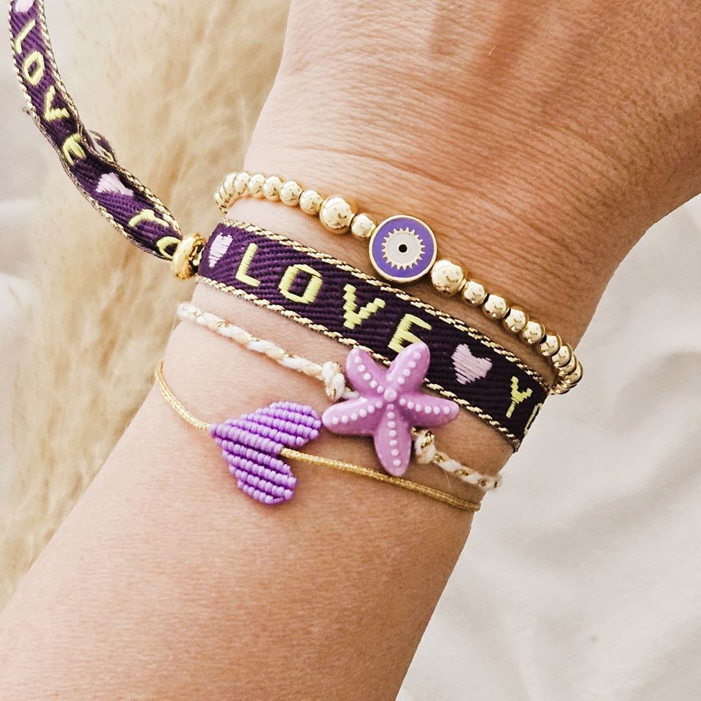 Armband zeester paars