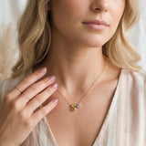 Bubble ketting met letter(s) en geboortesteentje