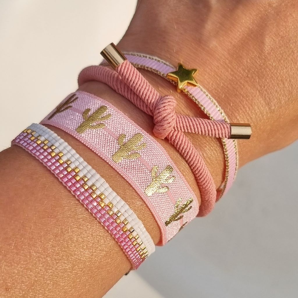 Ibiza elastiekje cactus roze