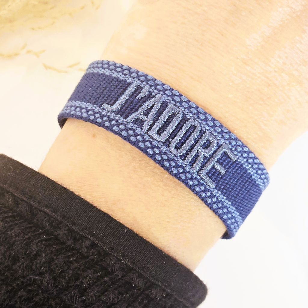 Geweven armband J'adore blauw