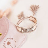 Woven bracelet J'adore peach