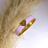 Herz-Emaille-Armband pink
