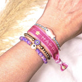 Ibiza Armband Evil Eye Lila