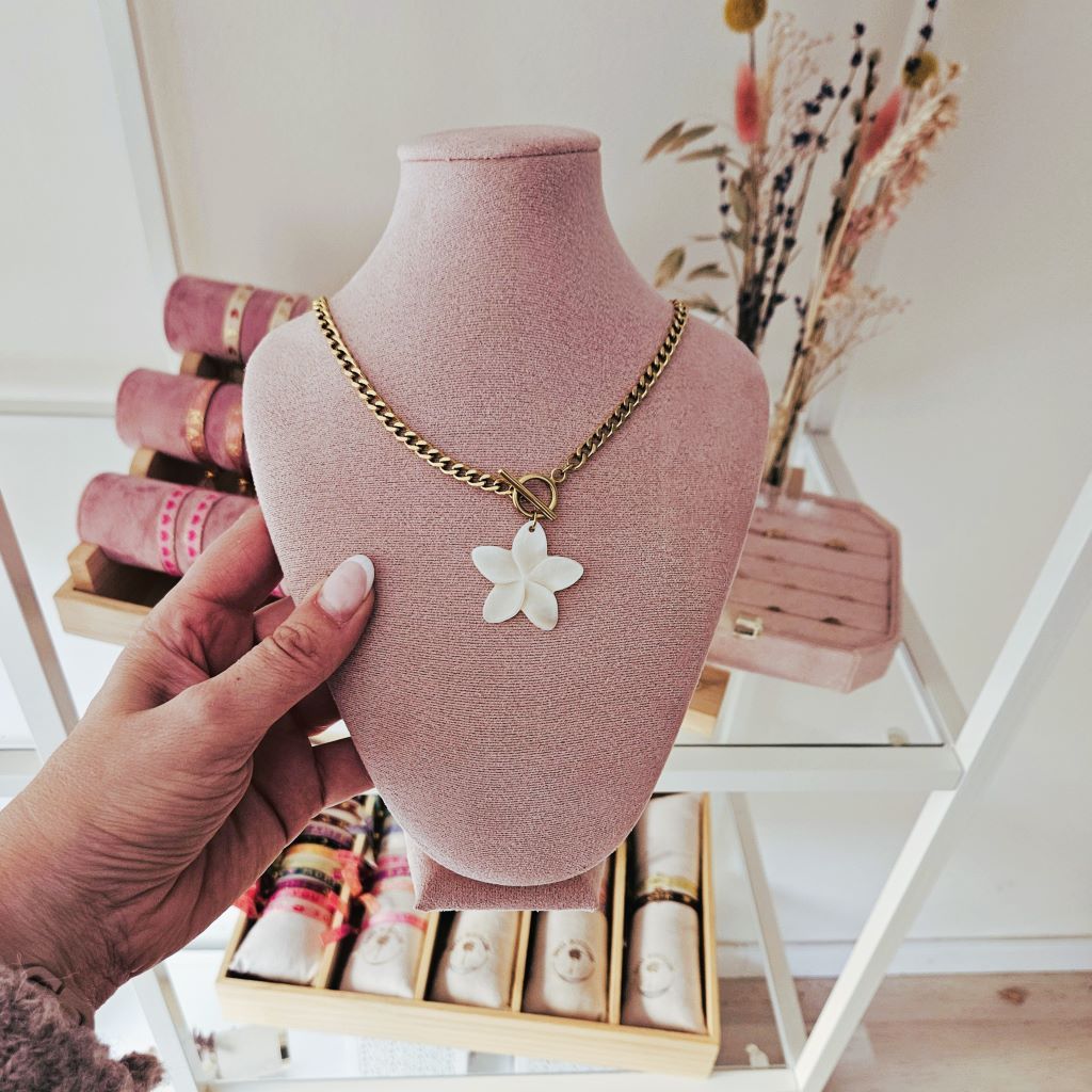 Pink small necklace display
