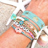 Kralenarmband evil eye rond groen