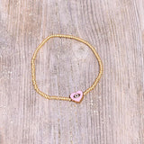 Kralenarmband evil eye roze