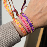 Stoffarmband Good Vibes gelb