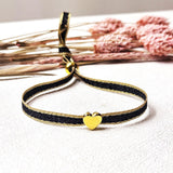 Bandarmband Herzchen schwarz