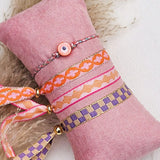 Stoffarmband Rosa/Orange