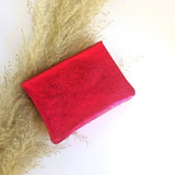 Mini-Portemonnaie Metallic-Rot