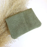 Mini suede wallet olive