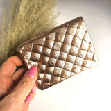 Mini portemonnee weave champagne