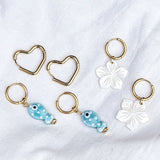 Oorbellen visje dots aqua