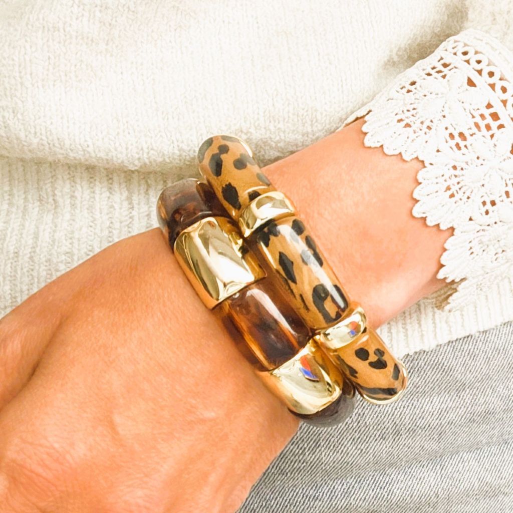 Resin bracelet leopard