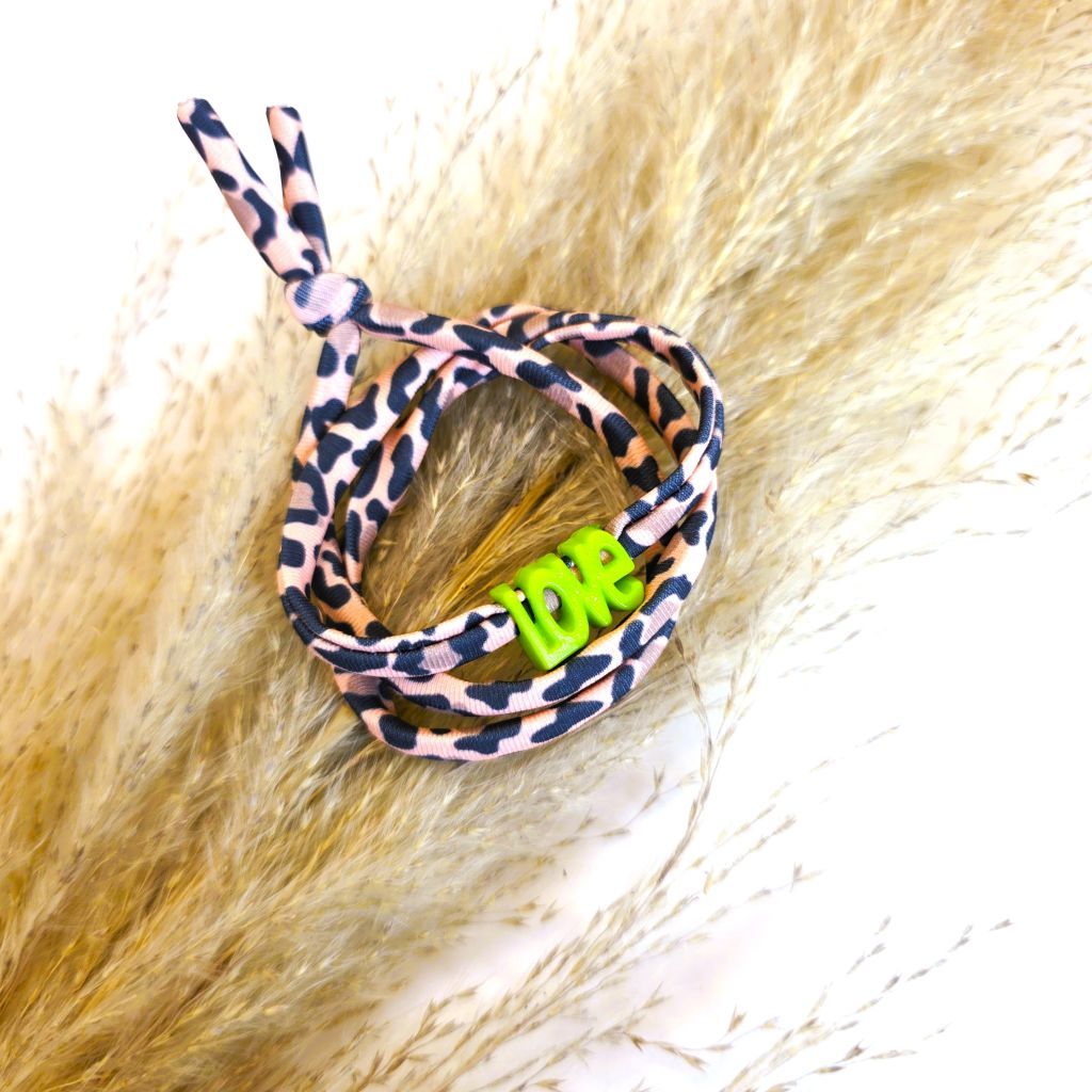 Wrap bracelet leopard love green