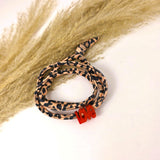 Wikkelarmband leopard love rood