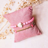 Bracelet Ibiza heart pink