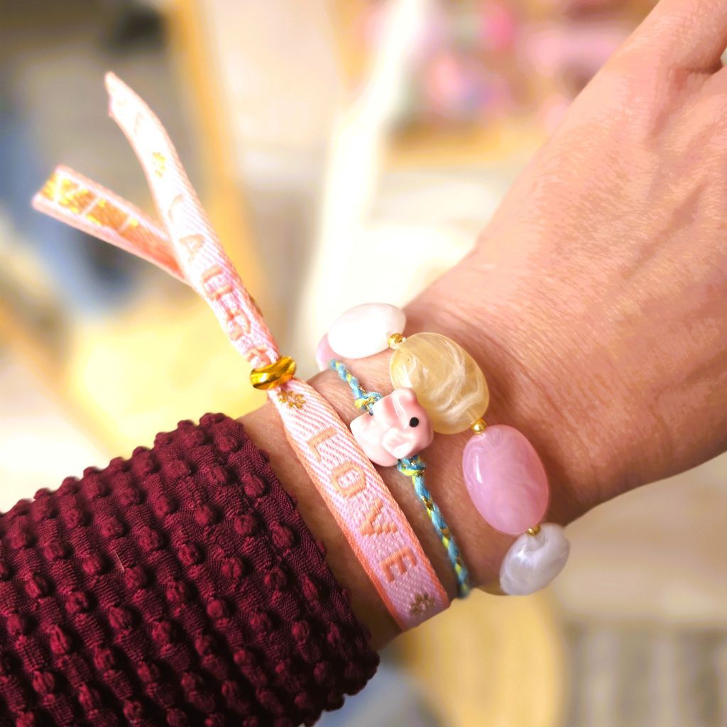 Bold Chunky Beaded Bracelet Ruby Valentine