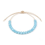 Facet bead bracelet pearl light blue