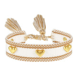 Geweven armband hartjes