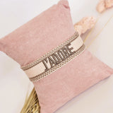 Woven bracelet J'adore peach