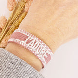Woven bracelet J'adore pink