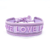 Geweven armband Love lila